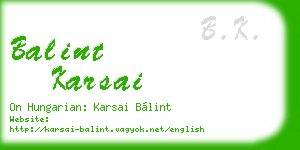 balint karsai business card